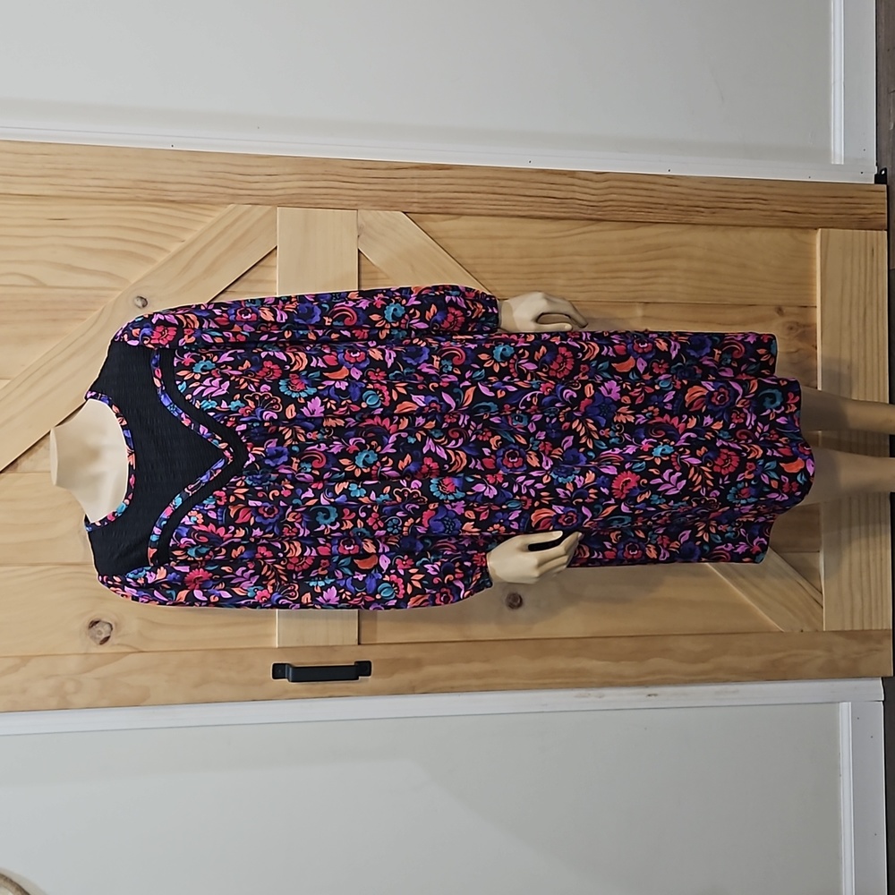 Vintage | Roman's Colorful Printed House Dress | See Measurements